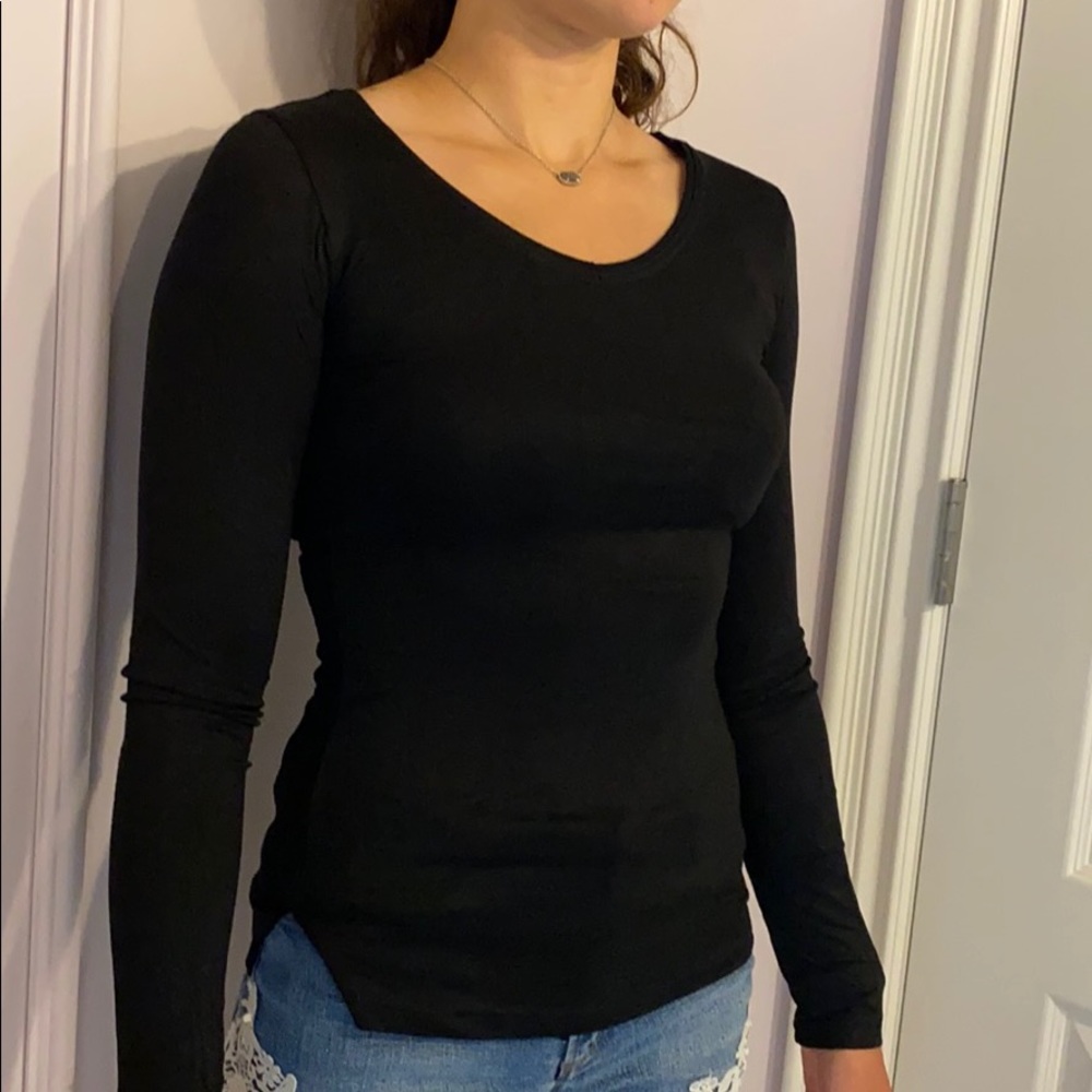 NEW TWO Black Long-sleeve tight shirt/undershirt.